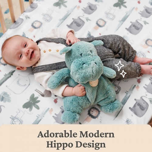 Gund Oh So Snuggly Hippo 12.5" Plush Toy | 0 months+ | Baby Soft Toy | Stuffed Toy